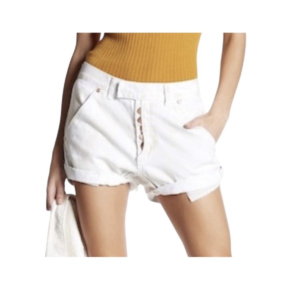 One Teaspoon Jean Shorts Women 24 Dirty White Distressed‎ summer Vacation New